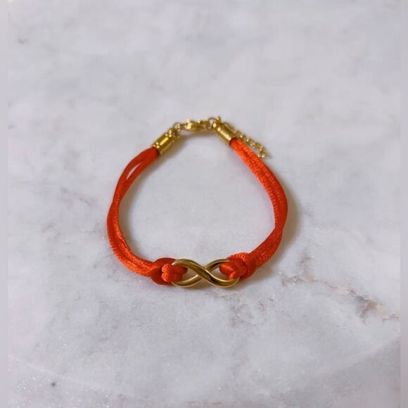 CELINE13 Women Red String Bracelet  with Titanium Steel Infinity‎ Charm Trendy - Picture 2 of 2